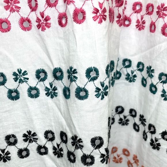 White Halter Embroidered Summer Dress - Picture 5 of 7